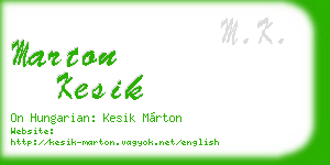 marton kesik business card